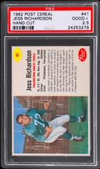 Jess Richardson [Hand Cut] Football Cards 1962 Post Cereal Prices