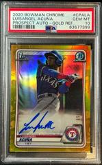 Luisangel Acuna [Gold Refractor] #CPALA Baseball Cards 2020 Bowman Chrome Prospect Autographs Prices