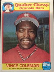 Vince Coleman Baseball Cards 1986 Quaker Oats Prices