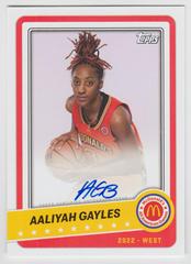 Aaliyah Gayles #PA-AG Basketball Cards 2022 Topps Chrome McDonald's All-American Paper Autographs Prices