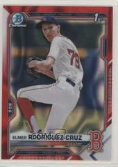 Elmer Rodriguez Cruz [Red Lava Refractor] #BDC-37 Baseball Cards 2021 Bowman Draft Chrome Prices
