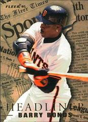 Barry Bonds Baseball Cards 1995 Fleer Update Headliners Prices