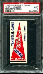 1937  Yankees Baseball Cards 1961 Fleer World Champ Pennant Decals Prices