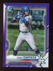 Diego Cartaya [Purple Refractor] #BDC-155 Baseball Cards 2021 Bowman Draft Chrome Prices