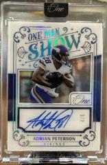 Adrian Peterson [Man Show Autograph Blue] #163 Football Cards 2022 Panini One Prices