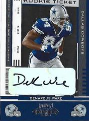 DeMarcus Ware [Preview Ticket Autograph Green] Football Cards 2005 Playoff Contenders Prices