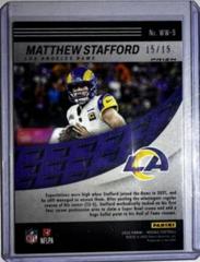 Matthew Stafford [Blue Fluorescent] #WW-5 Football Cards 2022 Panini Mosaic Will to Win Prices