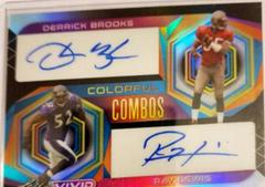 Derrick Brooks, Ray Lewis [Prismatic Black] #CC-16 Football Cards 2023 Leaf Vivid Autographs Colorful Combos Prices