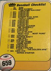 Checklist 640-660 [Last # on Front 483] #659 Baseball Cards 1981 Fleer Prices