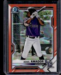 Adael Amador [Orange Refractor] #BDC-195 Baseball Cards 2021 Bowman Draft Chrome Prices