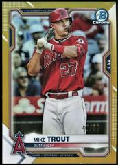 Mike Trout [Gold Refractor] #54 Baseball Cards 2021 Bowman Chrome Prices