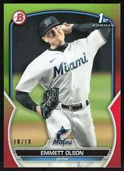 Emmett Olson [Red Green Gradient] #BD-10 Baseball Cards 2023 Bowman Draft Prices