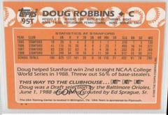 Doug Robbins #95T Baseball Cards 1988 Topps Traded Tiffany Prices