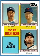Hyun Jin Ryu, Jacob deGrom, Gerrit Cole Baseball Cards 2020 Topps Throwback Thursday Prices