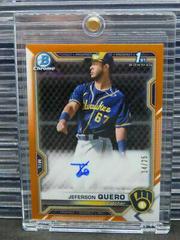 Jeferson Quero [Orange Refractor] #CPA-JQ Baseball Cards 2021 Bowman Chrome Prospect Autographs Prices
