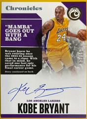 Kobe Bryant #CA-KBR Basketball Cards 2017 Panini Chronicles Autographs Prices