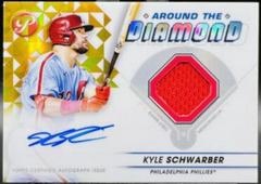 Kyle Schwarber [Gold] #ADR-KS Baseball Cards 2023 Topps Pristine Around the Diamond Autograph Relic Prices