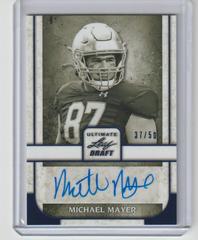 Michael Mayer [Navy] Football Cards 2022 Leaf Ultimate Draft Portrait Autographs Prices