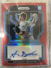 Anthony Bender [Red Prizm] #RA-AB Baseball Cards 2022 Panini Prizm Rookie Autographs Prices