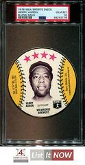 Henry Aaron [Blank Back] Baseball Cards 1976 MSA Customized Sports Discs Prices