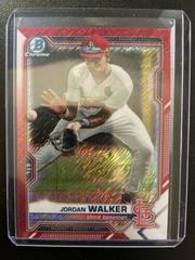 Jordan Walker [Red Shimmer Refractor] #BCP-236 Baseball Cards 2021 Bowman Chrome Prospects Prices