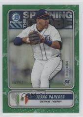 Isaac Paredes [Green Refractor] Baseball Cards 2020 Bowman Chrome Spanning the Globe Prices