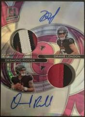 Drake London, Desmond Ridder [Pink] Football Cards 2022 Panini Spectra Dual Patch Autographs Prices