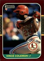 Vince Coleman #60 Baseball Cards 1987 Donruss Opening Day Prices