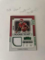 Cornell Powell Football Cards 2021 Panini Contenders Rookie Ticket Swatches Prices