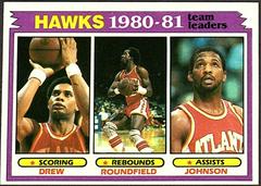Hawks Team Leaders: Drew, Roundfield, Johnson Basketball Cards 1981 Topps Prices
