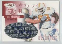 John Henderson [Red] #A21 Football Cards 2002 Sage Autographs Prices
