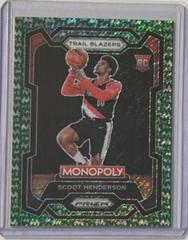 Scoot Henderson [Green Millionaire Shimmer] #75 Basketball Cards 2023 Panini Prizm Monopoly Prices