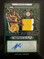 Myles Turner [Green] #MMA-MYT Basketball Cards 2021 Panini Obsidian Matrix Material Autographs Prices