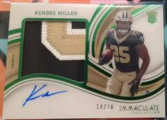 Kendre Miller [Emerald] #23 Football Cards 2023 Panini Immaculate Numbers Rookie Patch Autograph Prices