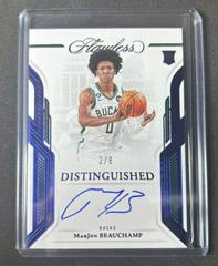 MarJon Beauchamp [Blue] #22 Basketball Cards 2022 Panini Flawless Rookie Autograph Prices