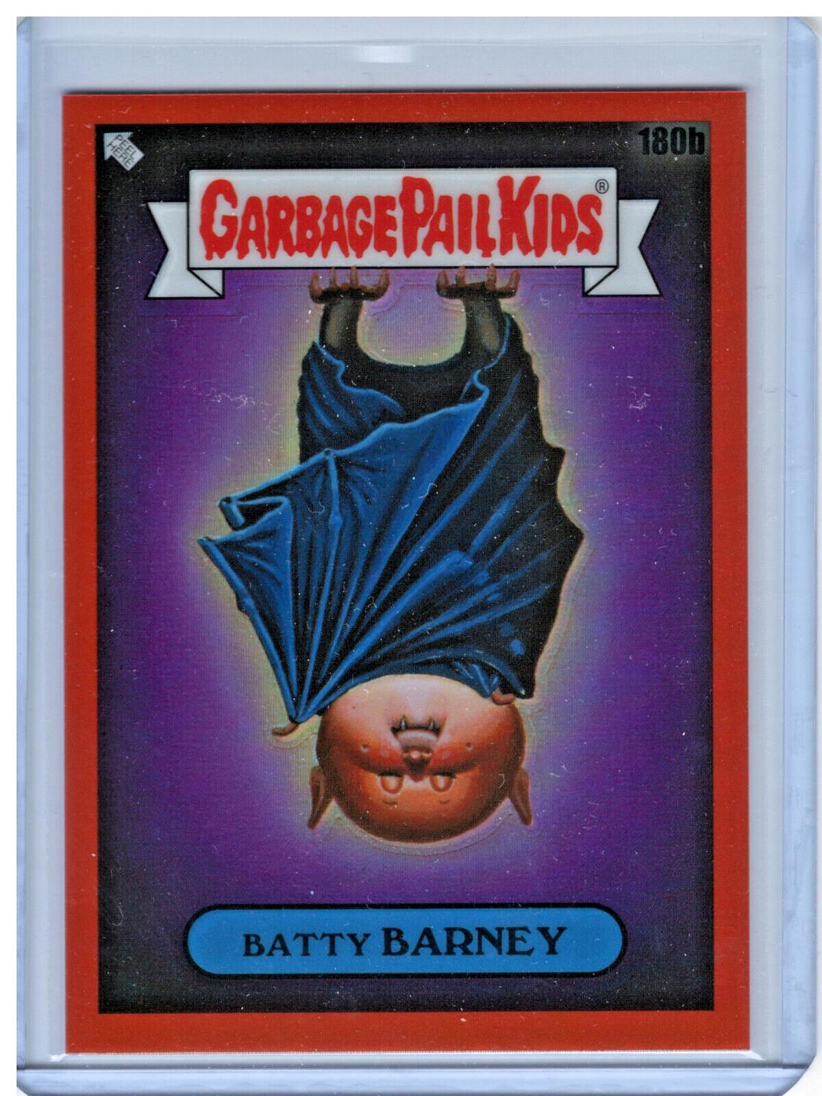 Batty BARNEY [Orange Refractor] #180b 2022 Garbage Pail Kids Chrome