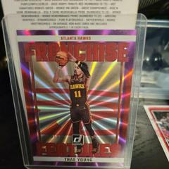 Trae Young [Purple] #11 Basketball Cards 2023 Panini Donruss Franchise Features Prices