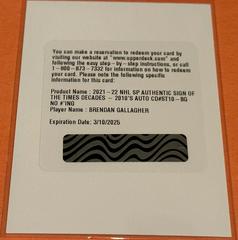 Brendan Gallagher #ST10-BG Hockey Cards 2021 SP Authentic Sign of the Times Decades 2010's Autographs Prices