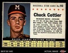 Chuck Cottier [Hand Cut] Baseball Cards 1961 Post Cereal Prices