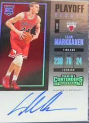 Lauri Markkanen [Horizontal Autograph Playoff Ticket] #107 Basketball Cards 2017 Panini Contenders Prices