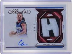 Cole Anthony [Ruby Horizontal Patch Auto] #10 Basketball Cards 2022 Panini Flawless Patch Autograph Prices