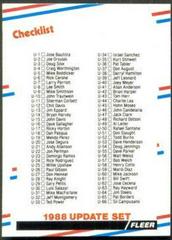 Checklist Baseball Cards 1988 Fleer Update Glossy Prices