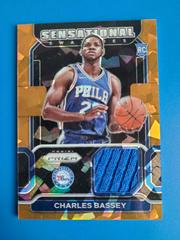 Charles Bassey [Orange Ice] Basketball Cards 2021 Panini Prizm Sensational Swatches Prices