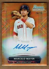 Marcelo Mayer [Orange] #PA-MM Baseball Cards 2022 Bowman Sterling Prospect Autographs Prices