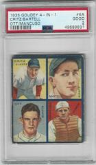 Bartell, Critz, Mancuso, Ott #4A Baseball Cards 1935 Goudey 4 in 1 Prices