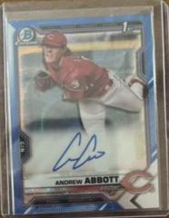Andrew Abbott [Blue Refractor] Baseball Cards 2021 Bowman Draft Pick Chrome Autographs Prices