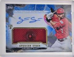 Spencer Steer [Blue Buttons] #IAP-SS Baseball Cards 2023 Topps Inception Autograph Patch Prices
