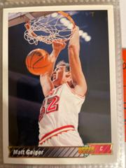 Matt Geiger Basketball Cards 1992 Upper Deck Prices