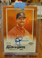 Mark McGwire [Orange] #ACG-MM Baseball Cards 2020 Topps Allen & Ginter Chrome Autographs Prices