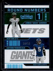 Ahmad 'Sauce' Gardner, Kayvon Thibodeaux [Platinum] #RN-GT Football Cards 2022 Panini Contenders Round Numbers Prices